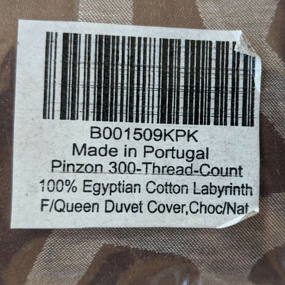 Pinzon 300 Thread Count 100% Cotton Labyrinth 3Pcs Duvet Full/Quinn 2 Shams NEW - Picture 4 of 7
